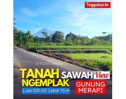 Tanah Murah di Ngemplak View Merapi Lt 528 m2 LB 15 m SHM - Sleman