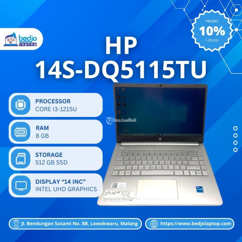 Dijual Laptop Bekas, Hp 14s-Dq5115tu, Core I3-1215u, Intel Uhd Graphics, Ram 8 Gb, Ssd 512 Gb - Malang