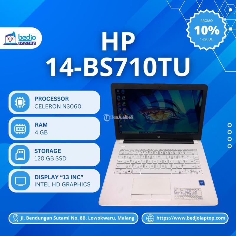Dijual Laptop Hp 14-Bs710tu, Celeron N3060, Intel Hd Graphics, Ram 4 Gb, Ssd 120 Gb, Hdd 500 Gb - Malang