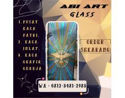 Glass Art Kaca Patri Inlay Grafir Gereja - Biak Numfor 