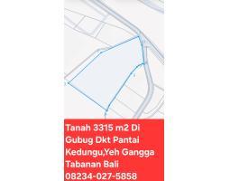 Dijual Tanah, Luas 3315m2, SHM, Dekat Pantai Yeh Gangga, Kedungu, Tabanan - Bali