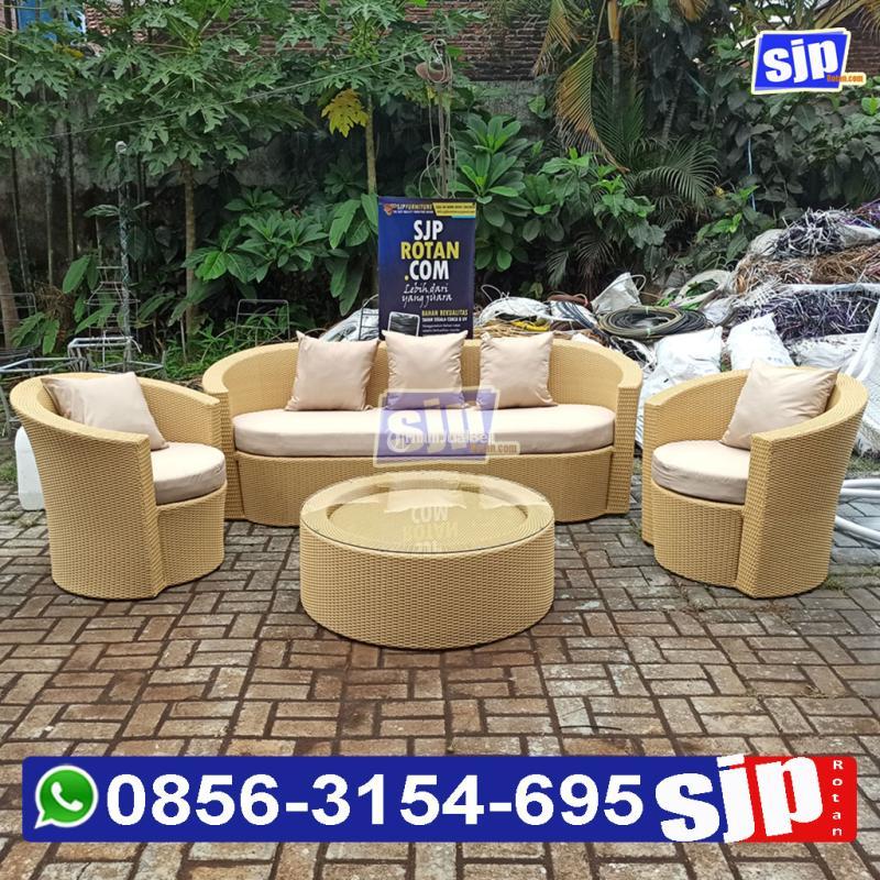 Sofa Rotan Plastik, Sofa Rotan Sintetis - Batu