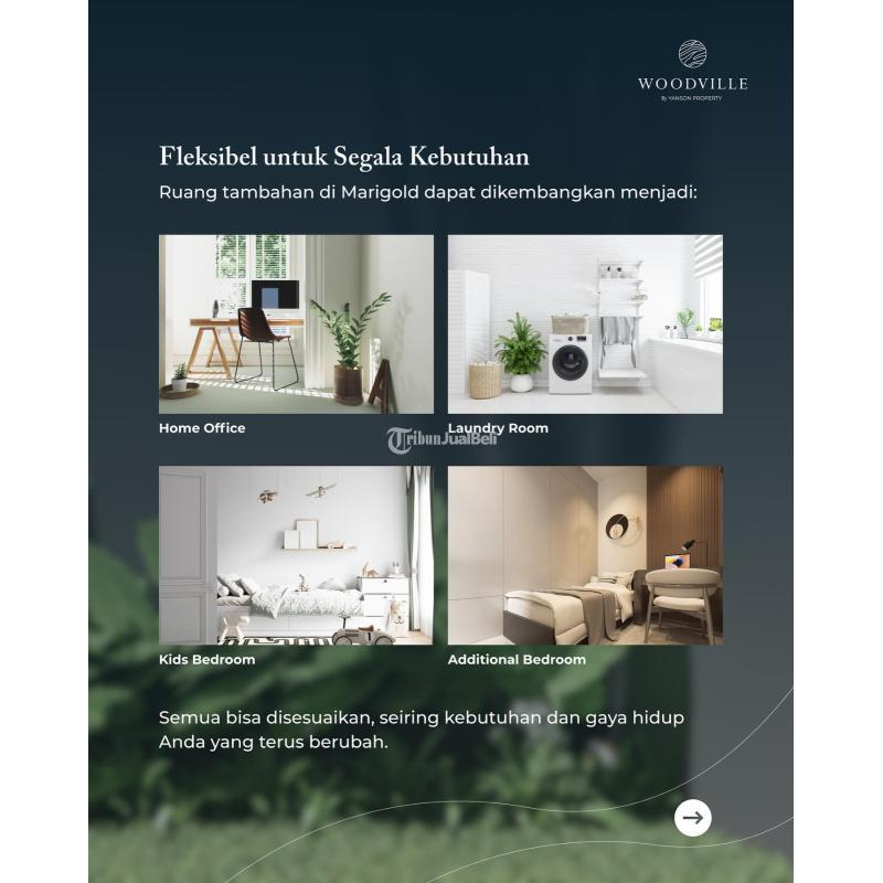 Jual Rumah Nyaman dan Asri Tipe 65 Baru di Woodville Cluster Maple type Marigold Buduran - Sidoarjo