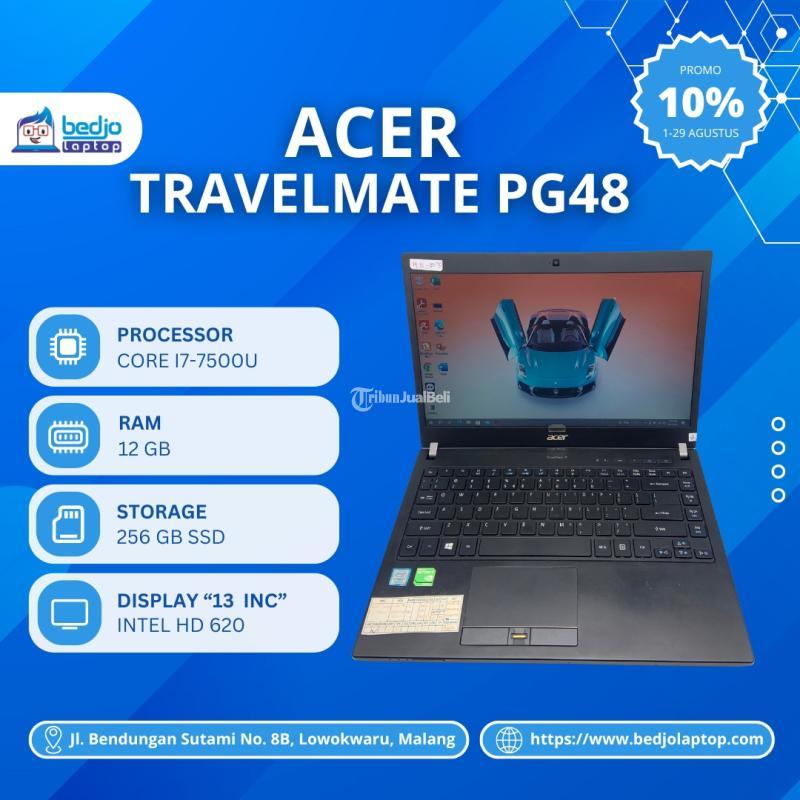 Dijual Laptop Second, Acer Travelmate Pg48, Core I7-7500u,  Intel Uhd Graphics 620, Nvidia Geforce 940mx, Ram 12gb, Ssd 256gb - Malang