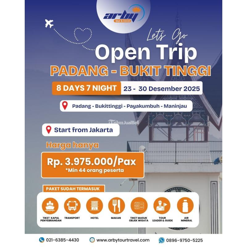Open Trip Padang Buktitinggi Overland 8h7m - Jakarta Pusat
