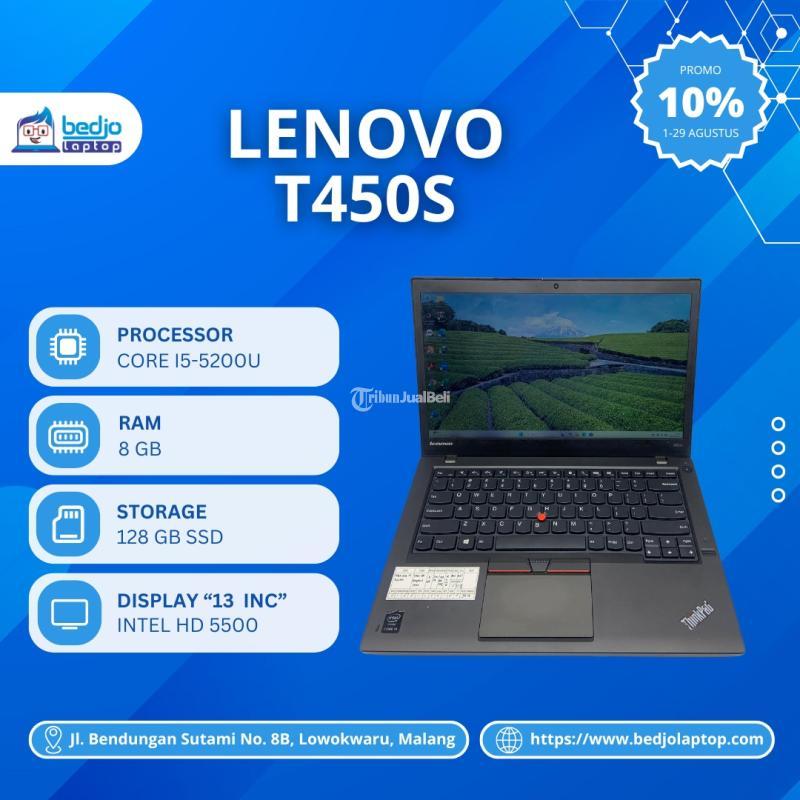 Dijual Laptop Second, Lenovo T450s, Core I5-5200u, Intel Hd Graphics 5500, Ram 8gb, Ssd 128gb, Hdd 500gb - Malang