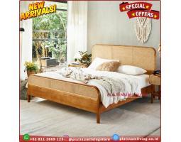 Prodsuen Tempat Tidur Retro Kombinasi Rotan, Dipan Kayu Jati Mix Rotan - Jepara