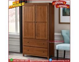 Lemari Pakaian 2 Pintu Kayu Jati Terlaris Almari Pakaian Modern Jati Furniture  - Jakarta Timur
