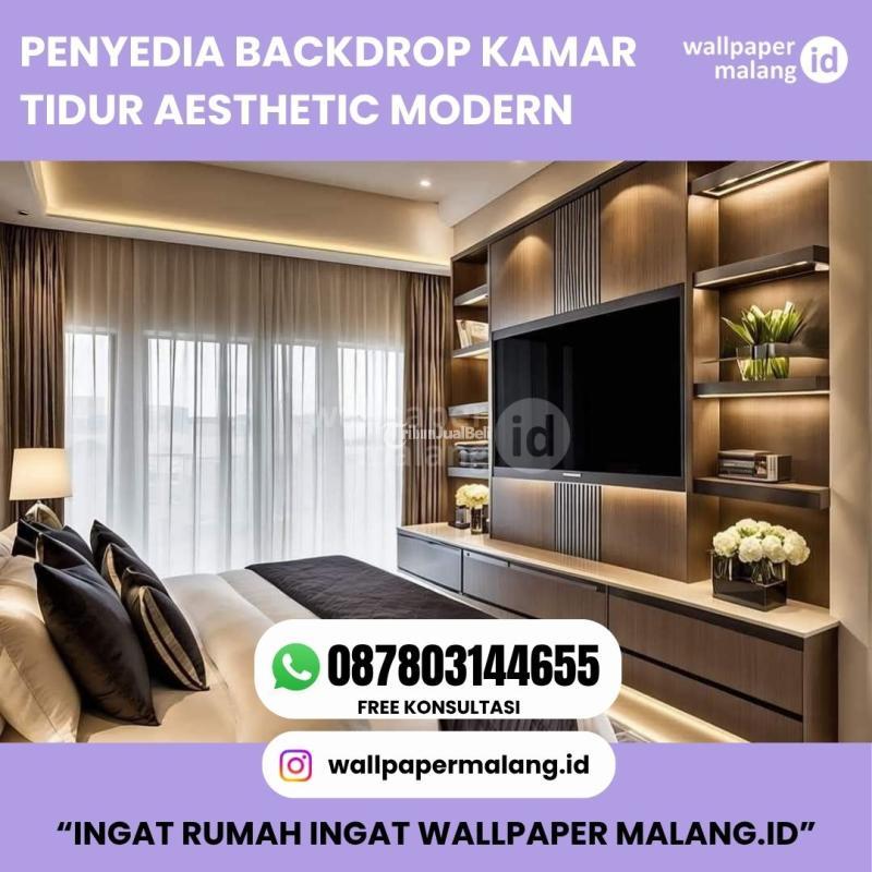 Penyedia Backdrop Kamar Tidur Aesthetic Modern - Malang Kota