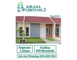 Dijual Rumah Subsidi Kirana Cibitung 2, Angsuran Murah Hanya 1 Jutaan Flat - Bekasi