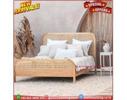 Dipan Kayu Jati Kombinasi Rotan Alami Dipan Tempat Tidur Jati Dipan Furniture - Jepara