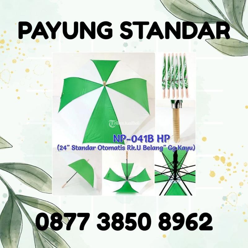 Payung Standar Gagang Kayu Sablon Kadugede - Kuningan