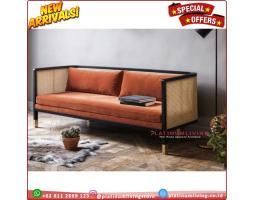 Sofa Bangku Sandaran Rotan Alami Kursi Sofa Jati Sofa Rotan Kursi - Jepara