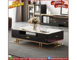 Meja Tamu Stainless Gold Top Marmer Meja Tamu - Jepara 