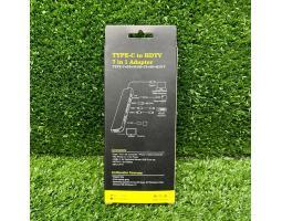 Adapter Type C to HDTV 4K 7 in 1 USBx3 PD, TF, SD Card Reader - Makassar