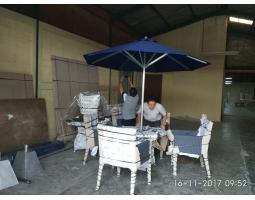 Produksi Kerajinan Set Meja Payung Taman Rotan Sintetis - Bogor