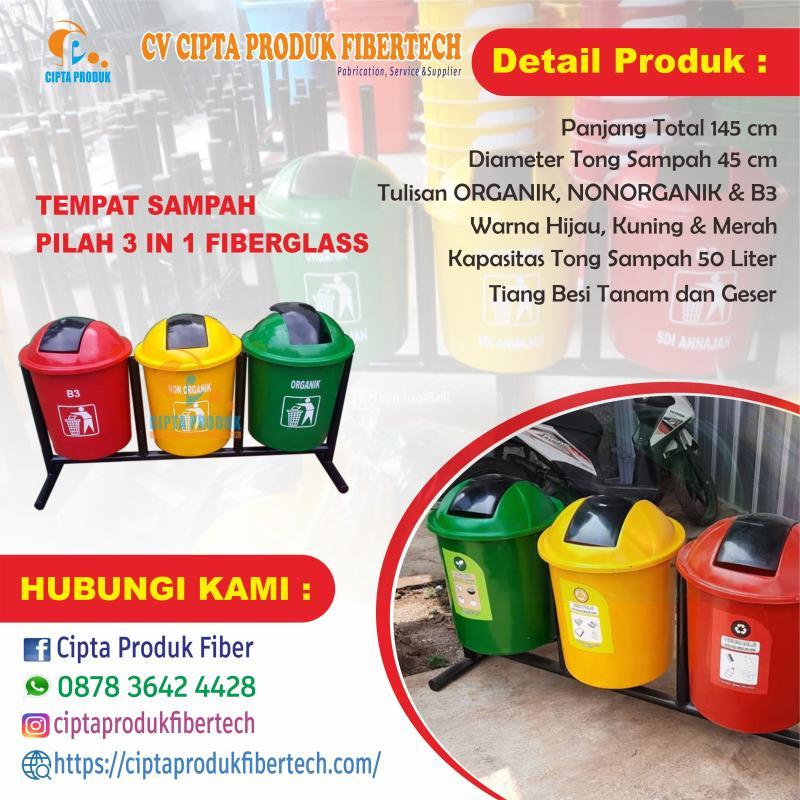 Tempat Sampah Pilah 3 in 1 Organik Nonorganik B3 - Bekasi 