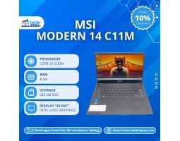 Dijual Laptop Second, Msi Modern 14 C11m, Core I3-115g4, Intel Uhd Graphics, Key Backlight, Ram 8gb, Ssd 512gb - Malang