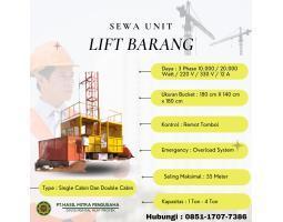 Sewa Lift Barang, Sewa Lift Material 1-4 Ton - Pasuruan