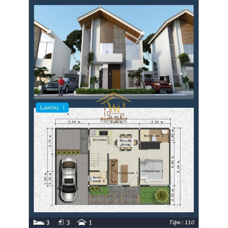 Dijual Rumah 2 Lantai di Kricak Tegalrejo Mlati Tipe 110 - Sleman