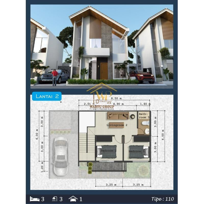 Dijual Rumah 2 Lantai di Kricak Tegalrejo Mlati Tipe 110 - Sleman