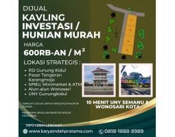 Dijual Tanah Siap Untuk Kavling Suasana Asri di Karangmojo dekat Wonosari Kota, UNY Semanu - Gunung Kidul