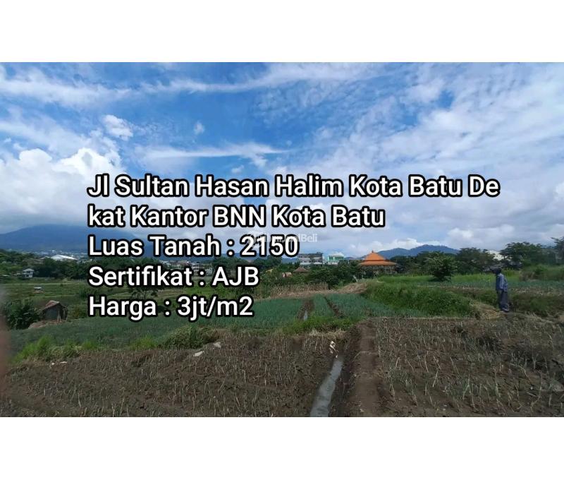 Jual Tanah 2150 m2 Jl Sultan Hasan Halim Wisata Kota Batu - Batu