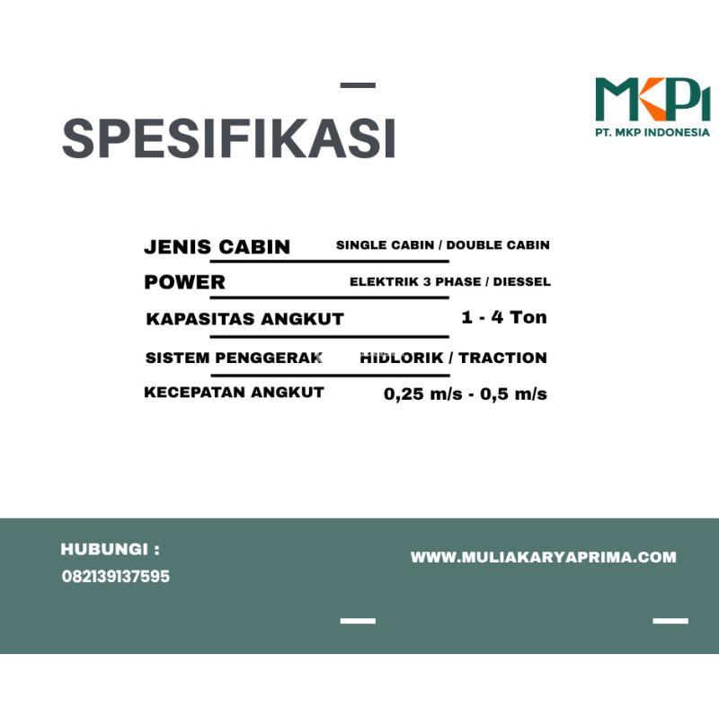 Sewa Lift Barang Proyek Kapasitas 1-4 Ton - Jakarta Pusat