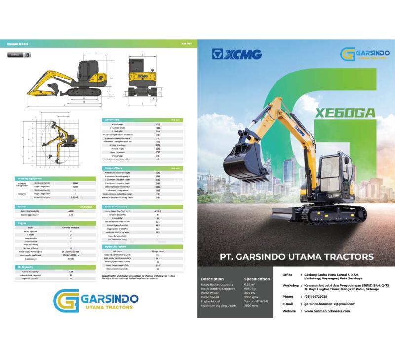 Alat Berat Siap Pakai, Mini Excavator XCMG XE60GA - Jakarta Pusat