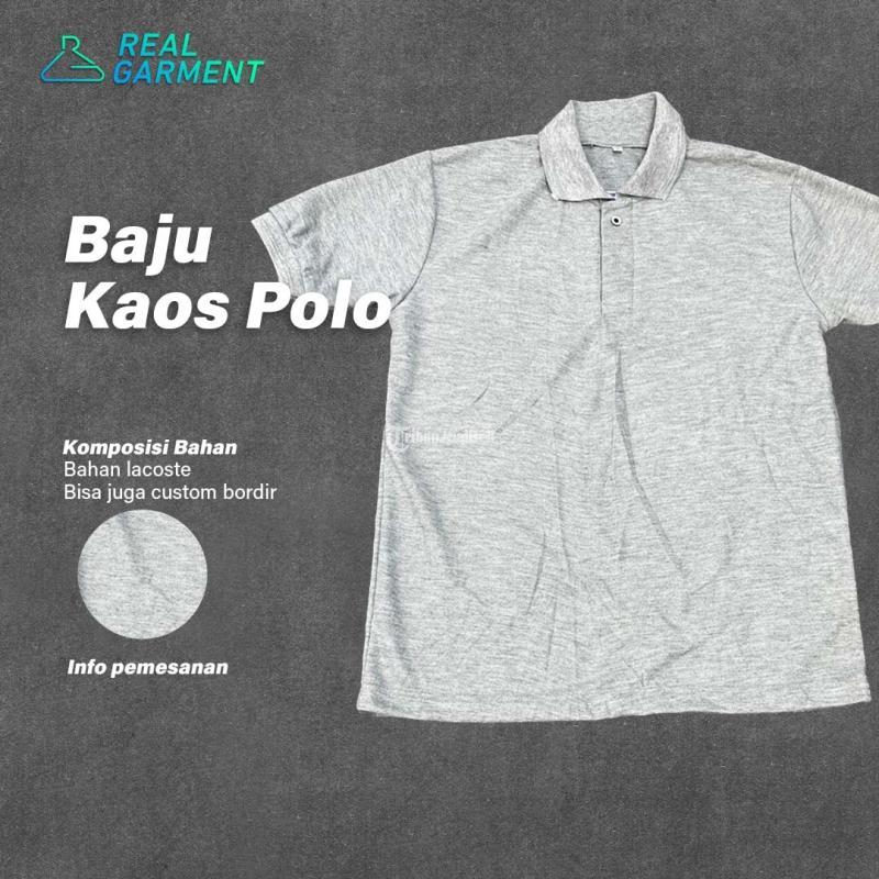 Kaos Polo Abu Abu Tua Bordir - Karangasem
