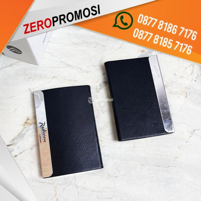Tempat Kartu Nama Stainless Kombinasi Kulit - Tangerang