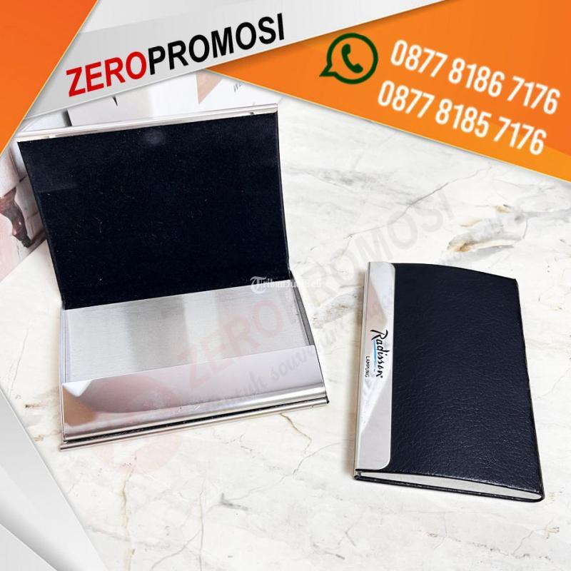 Tempat Kartu Nama Stainless Kombinasi Kulit - Tangerang