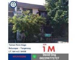 Dijual Lelang AYDA Rumah Taman Poris Gaga Tipe 232 4KT 3KM SHGB - Tangerang