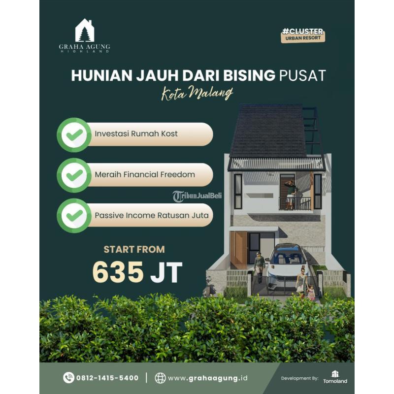 Dijual Kost Fasad American Style Tipe 100 8KT 8KM SHM - Malang