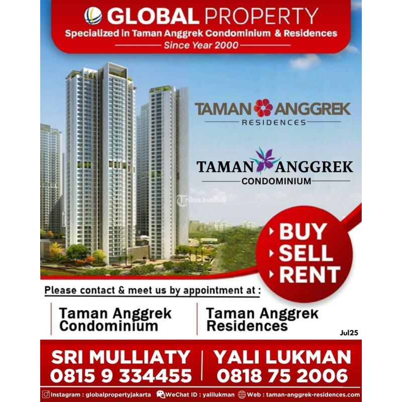 Disewakan Apartemen di Taman Anggrek Residences Tipe Studio 1 Bedroom Fully Furnished, Pool View - Jakarta Barat