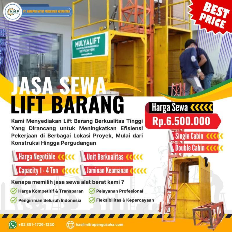 Sewa Lift Barang Material Seluruh Indonesia Amanah Dan Terpercaya - Karawang