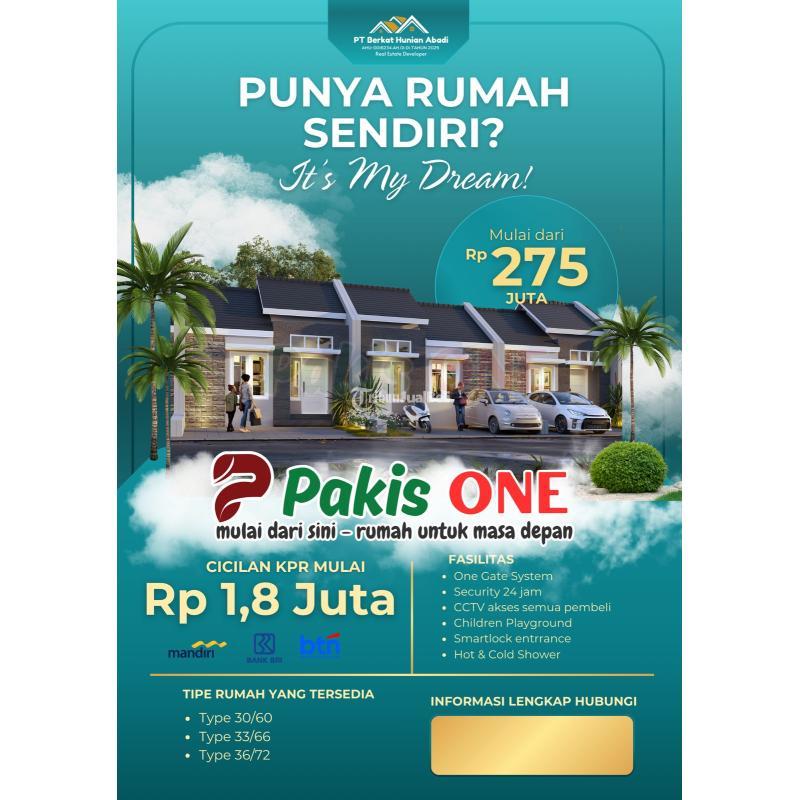 Jual Rumah Tipe 60  Murah Lokasi Pakis Dekat Ke Puskesmas Pakis - Harga 288 Juta - Malang