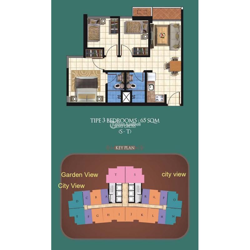 Dijual Apartemen Fully Furnished 3 Bedroom 65sqm, Taman Anggrek Residences at Tanjung Duren - Jakarta Barat