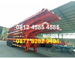 Karoseri Semi Trailer Flatbed Feet 3 Axle Trailer lantai 40 Feet Trailer Losbak - Bekasi