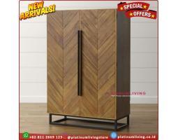 Produsen Almari Pakaian Kaki Besi, Lemari Pakaian Pintu Motif, Niceliving Furniture - Jepara