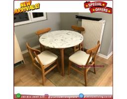 Produsen Meja Makan Marmer Bundar 4 Kursi - Jepara