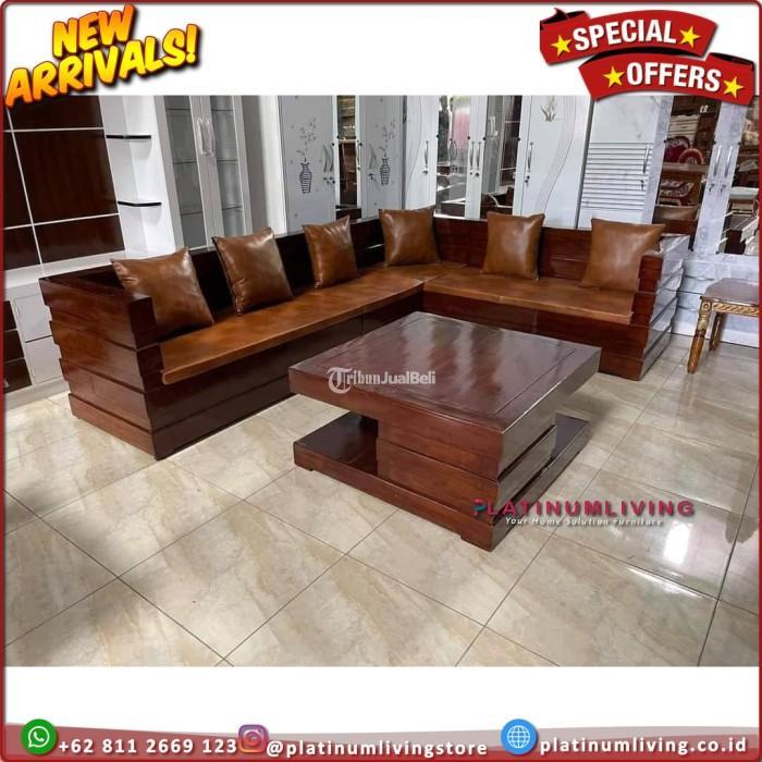 Produsen Kursi Tamu Jati Sudut Model Box, Kursi Sofa Tamu Sudut Minimalis Jati, Niceliivng Furniture - Jepara