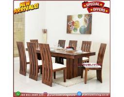 Produsen Meja Makan Jati Kursi 8, Kursi Meja Makan Jati Model Terbaru, Niceliving Furniture - Jepara