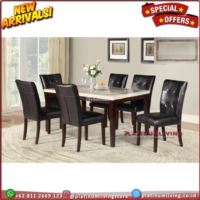 Produsen Meja Makan Marmer Cream Kursi 6, Niceliving Furniture - Jepara