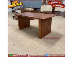 Produsen Meja Makan Jati Model Salur, Niceliving Furniture - Jepara