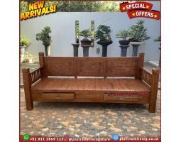 Produsen Bangku Bale Bale Jati Minimalis Laci 2, Niceliving Furniture - Jepara 