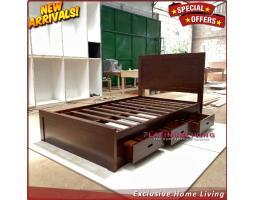 Produsen Tempat Tidur Jati Minimalis, Dipan Minimalis Tempat Tidur Laci 3, Niceliving Furniture - Jepara