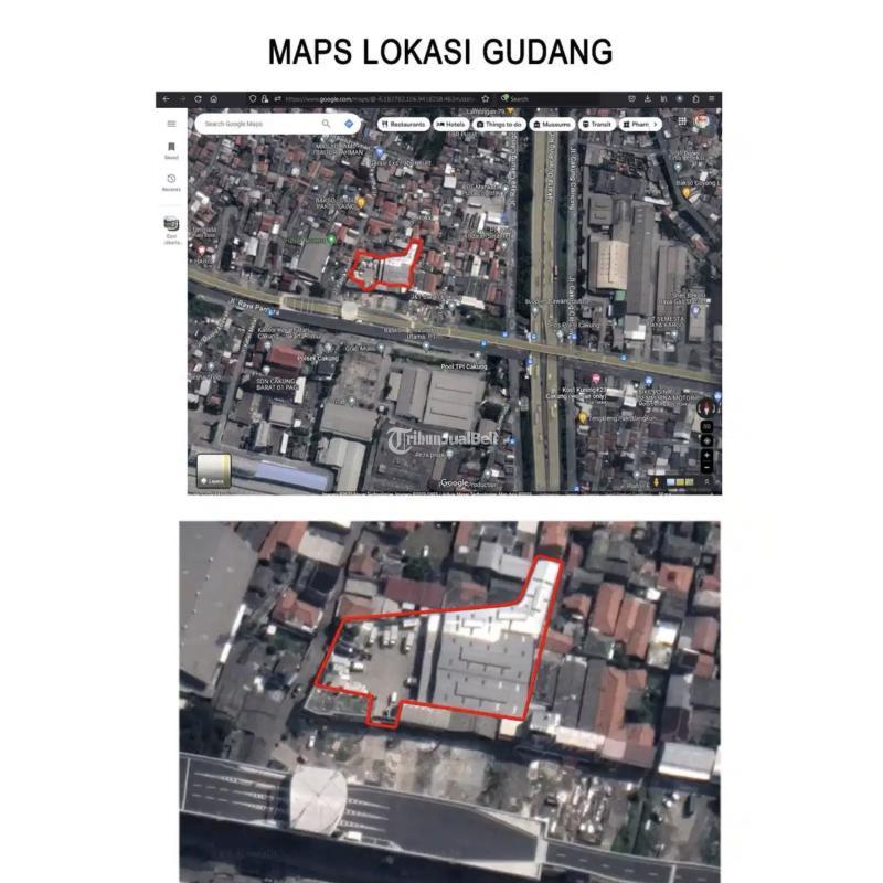Dijual Gudang, LT. 2750m2, LB. 1500m2, SHM, Pinggir Jalan, Listrik 23.000 Watt, di Raya Bekasi Cakung - Jakarta Timur