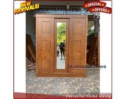 Produsen Lemari Pakaian Jati 3 Pintu Model Sleeding, Niceliving Furniture - Jepara