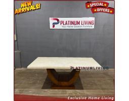 Produsen Meja Makan Marmer Cream Super, Meja Makan Jati, Meja Makan Marmer, Niceliving Furniture - Jepara